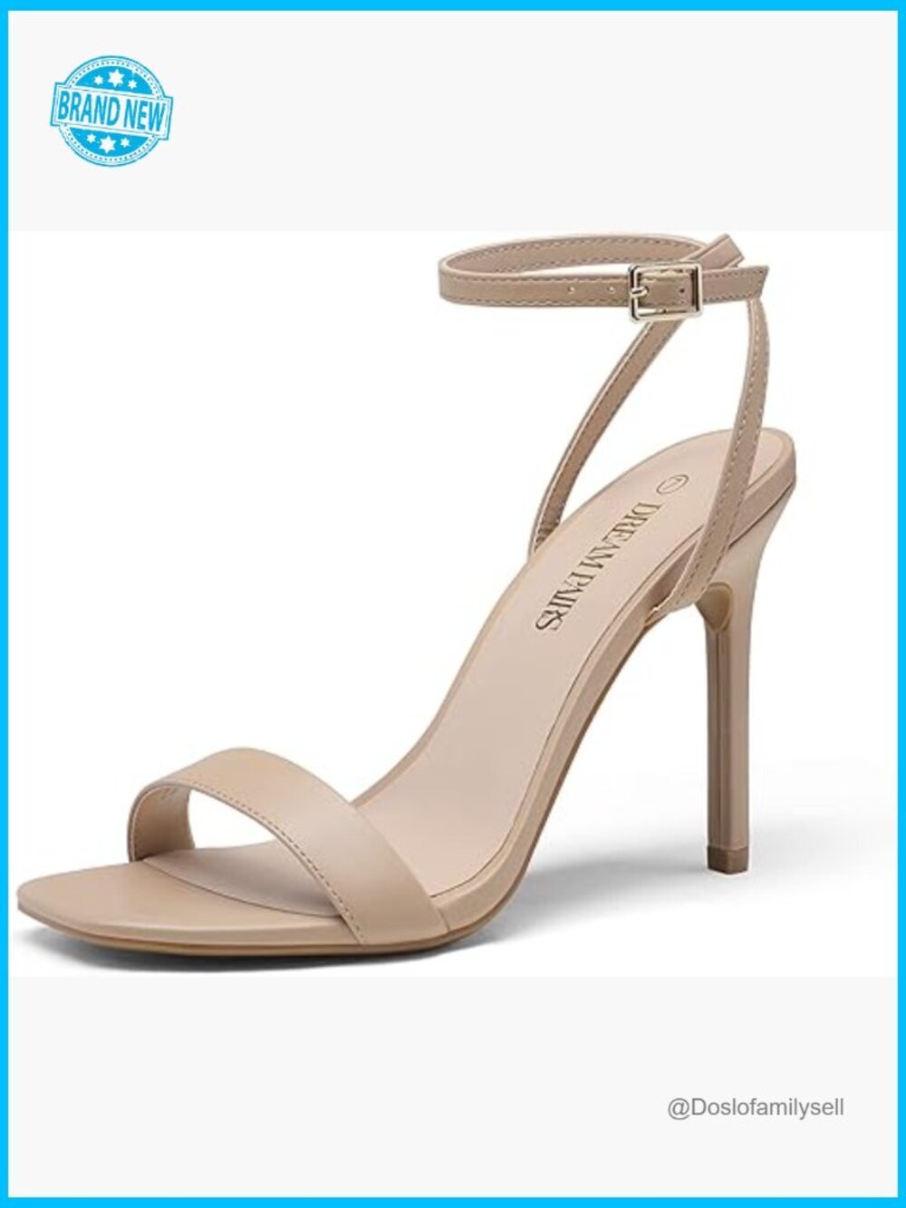 Stiletto Heeled Sandals Open Square Toe Ankle Strap Dress Pumps Bridal Wedge